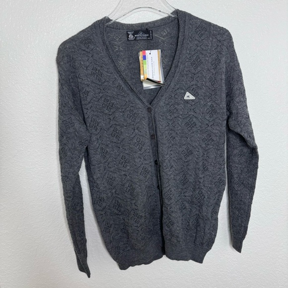 Monte Carlo Collection Woman’s Pure Wool Button Cardigan Sweater Large (40) NEW - Picture 2 of 6